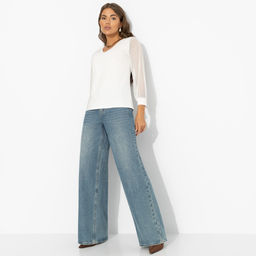 Блуза комбинированная, Попала в сказку (lactic) - Charutti фото 4