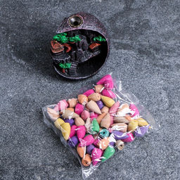 Подставка для благовоний TAKE IT EASY «Деревенька в горах», стелющийся дым, 11×7×12 см