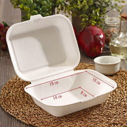 Цена за 100 шт. Ланч - бокс для бенто-торта и бургера, 19×15×7 см, полистирол, белый