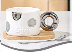 Чайный набор 250 мл 3 предмета с ложкой / SP2412-1-White /уп 60/