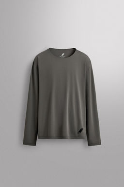 CAMISETA T?CNICA RUNNING MANGA LARGA GR?FICO / Gris medio - Zara фото 6
