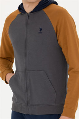 Мужской вязаный кардиган антрацитового цвета - U.s. polo assn фото 13