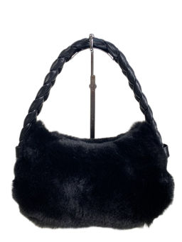 Женская сумка из искусственного меха, цвет черный - Greta фото 2