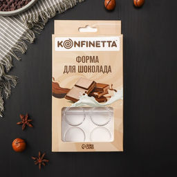 Форма для конфет и шоколада KONFINETTA Медаль, 20?12?2.5 см, 10 ячеек 3.3?0.4 см, прозрачная фото 4