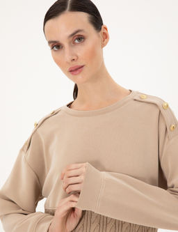 Bej Regular Fit Modal Kuma_ Sweatshirt - Pierre cardin фото 2
