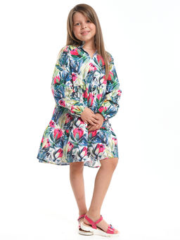 Платье нарядное хлопковое UD 7933 цветы Протея - Mini maxi фото 4