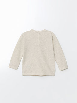 Bisiklet Yaka Uzun Kollu Bask?l? K?z Bebek Sweatshirt - Waikiki фото 3