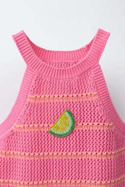 TOP PUNTO CROCHET LIM?N / Rosa - Zara фото 3