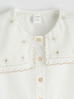 ?i?ek Nak??l? K?z ?ocuk Poplin G?mlek