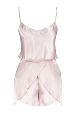 Trendyolmilla Pudra Saten Ip Ask?l? Sortlu Dokuma Pijama Tak?m? THMSS23PT00097 фото 7