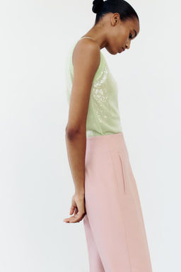 SLEEVELESS SEQUINNED KNIT TOP - Zara фото 5