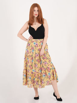 Желтая шифоновая юбка больших размеров - Almond фото 9