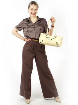 LACCOMA сумка АЛ3093-светло желтый натуральная кожа хлопок