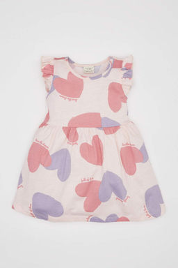 Платье из двух частей без рукавов с рисунком для маленьких девочек - Defacto фото 4