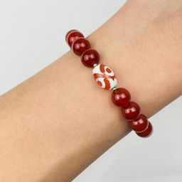 Браслет из Сердолика и Агата тон. 16,5 см