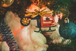 Подвесное новогоднее украшение: Вертолет малый 640-6