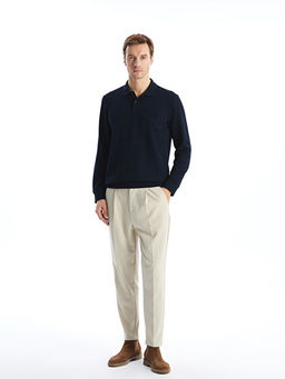 Polo Yaka Uzun Kollu Erkek Sweatshirt