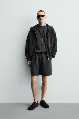 BERMUDA JOGGER B?SICA LAVADA / Antracita oscuro