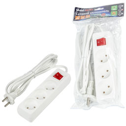 S-CU3-2B WHITE Удлинитель серии Ultra, шнур 2м., 3 гнезда, 10A, б/з. Белый. TM Uniel - Volpe фото 3