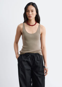 Camiseta de tirantes de punto con cuello redondo - H&m фото 3