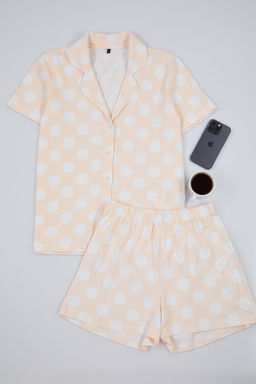 Trendyolmilla Somon %100 Pamuklu Puantiyeli Sortlu Orme Pijama Tak?m? THMSS20PT0077 фото 6