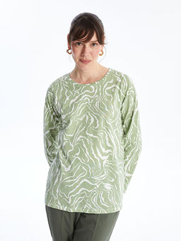 Bisiklet Yaka Desenli Kad?n Bluz