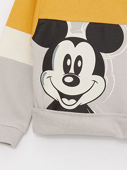 Bisiklet Yaka Uzun Kollu Mickey Mouse Bask?l? Erkek Bebek Sweatshirt - Waikiki фото 2