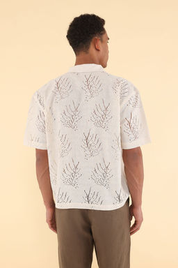 TRENDYOL MAN Ekru Unisex Nak?s Brode Detayl? Yazl?k Boxy Fit Gomlek TMNSS25GO00044 - Trendyolmilla фото 5