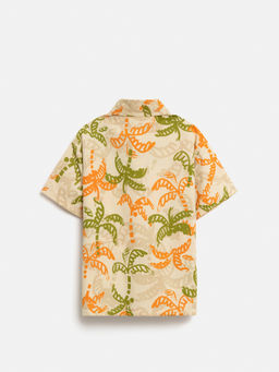 ACOOLA / Сорочка верхняя детская для мальчиков Bario бежевый принт