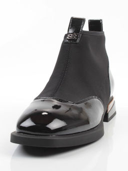 01-B44B-81AG BLACK Ботинки демисезонные женские (натуральная кожа, текстиль, байка)