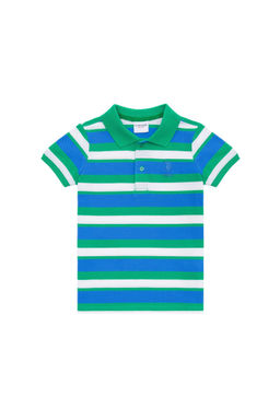 Зеленая футболка с воротником-поло для мальчика Неожиданная скидка в корзине