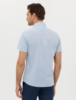 A__k Mavi Slim Fit Keten Kar___ml_ K_sakol G_mlek