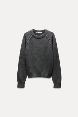 KNIT SWEATER WITH SHOULDER STRAPS - Zara фото 5