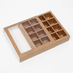 Цена за 5 шт. Коробка для конфет, крафт, 17,5 х 17,5 х 4 см - Simaland фото 7