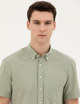 Ye_il Regular Fit K_sa Kollu G_mlek