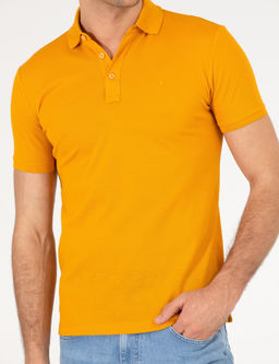 Желтая приталенная базовая футболка - Cacharel фото 6