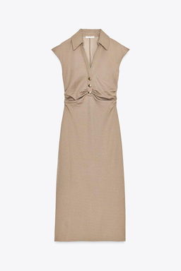 MIDI POLO COLLAR DRESS - Zara фото 6