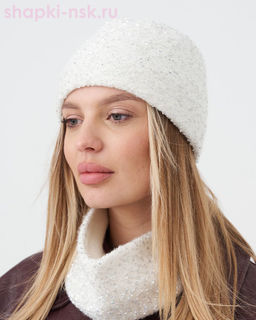 Мур пряжа Альпака пайетки Шапка (56-58)