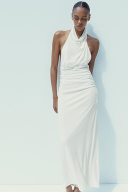 LONG HALTER DRESS WITH OPEN BACK - Zara фото 31