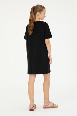 Женское черное трикотажное платье - U.s. polo assn фото 4