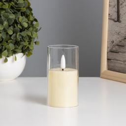 Светодиодная свеча, ночник LED RISALUX «В стакане», 3×LR44, 5.7×5.7×10 см