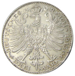 3 марки 1915 года A Германия (Саксен-Веймар-Эйзенах) 100 лет Великим герцогам