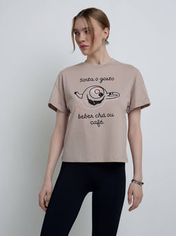 CONTE Футболка с манжетами и рисунком Cafe LD 2103 beige