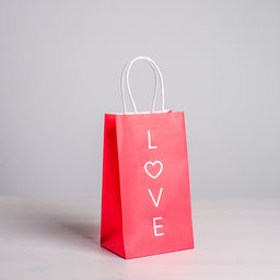 Пакет подарочный крафт Love, 12 х 21 х 9 см