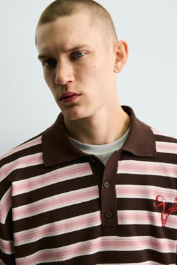 POLO PUNTO JACQUARD RAYAS / Chocolate - Zara фото 6