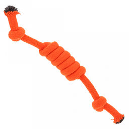 Игрушка для собаки Морской узел 26х3,5х3,5см, текстиль, цвета микс (оранжевый, салатовый, синий), Пэт тойс (Pet toys) (Китай)