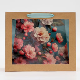 Пакет подарочный с PVC окном, Цветы, 31?11?26 см