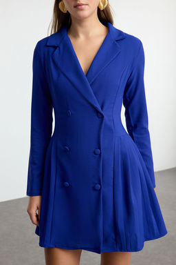 TRENDYOLMILLA K?rm?z? Piliseli Mini Dokuma Ceket Elbise TWOAW24EL00295 фото 16