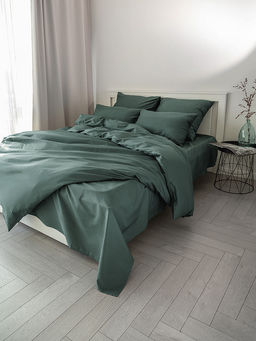 Пододеяльник сатин-страйп 145x210 зеленый сатин - Denastia фото 8