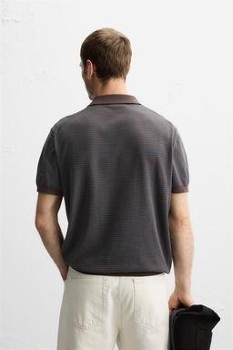 STRIPED JACQUARD KNIT POLO SHIRT - Zara фото 3